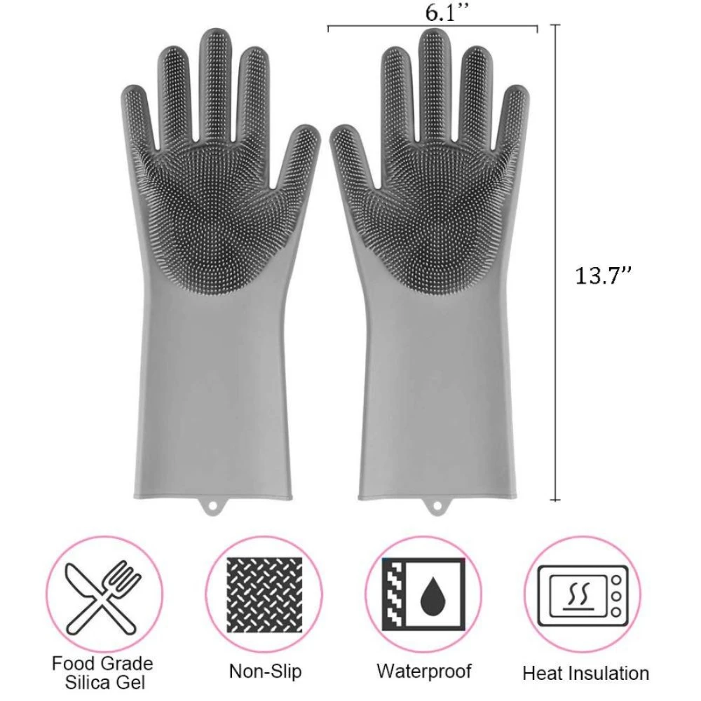 Magic Silicone Dish Washing Gloves Kitchen Accessories Dishwashing Glove Househo