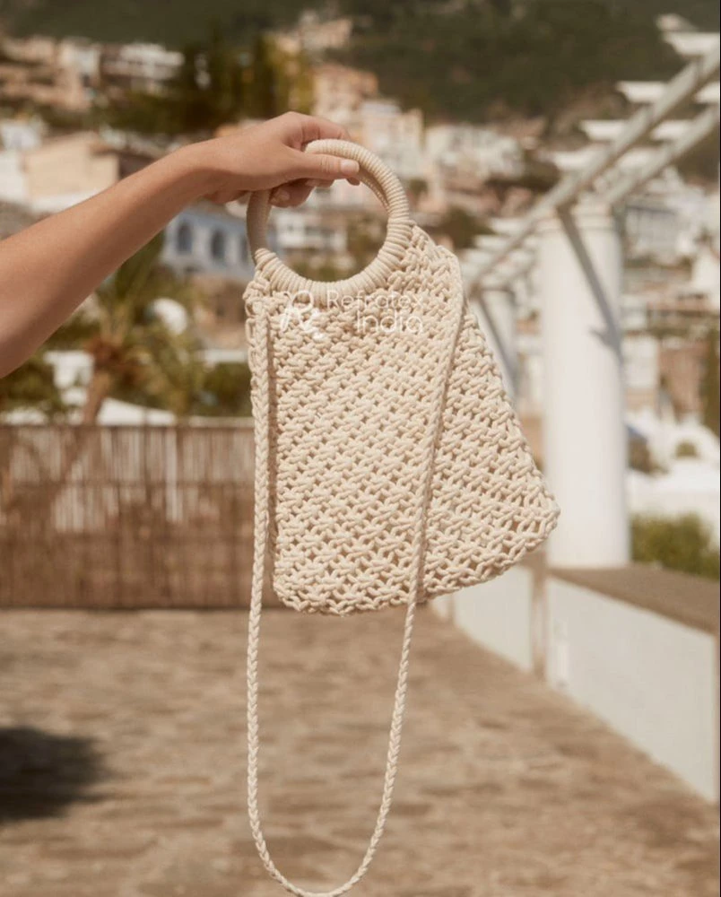 Natural Cotton Macrame Bag