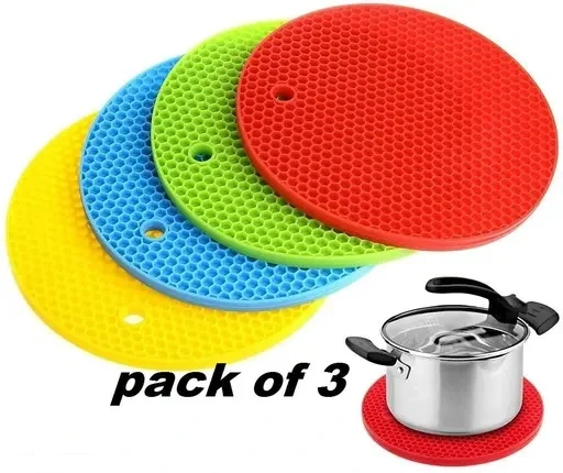 Premium Multipurpose Silicon Round Hot Mat Pot Holders for Kitchen and Dining/Ho