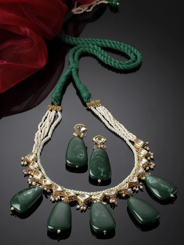 Seagreen Necklace with Earring Jewellery Set