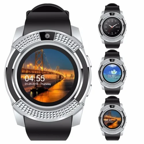 V8 Smartwatch Bluetooth Touchscreen Sweat Proof watchphone (Black)