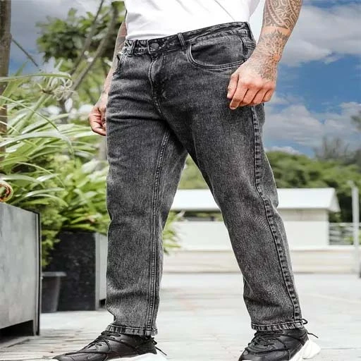 Mom Fit Charcoal Denim Jeans For Men