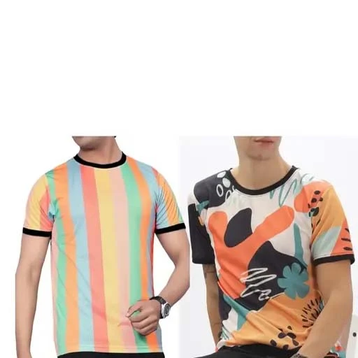 Mens staylist printed tshirt Pack of-2