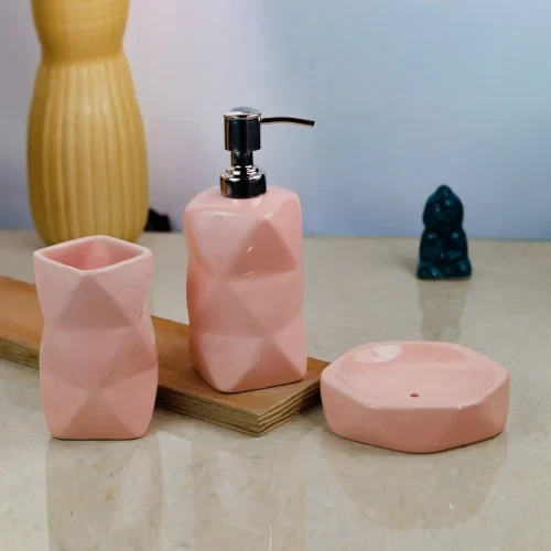 Ceramic Bathroom Set Pink