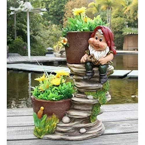 Thedecorshed 2 Pots Gnome On Mountains For Garden Decor, Home Decor, Garden Plan
