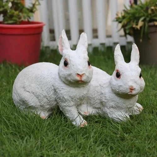 Rabbit Sculptures Set of 2 Rabbit (white)