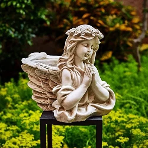The Decorshed Cute Looking Angel Poly Resin Planter Flower Pot