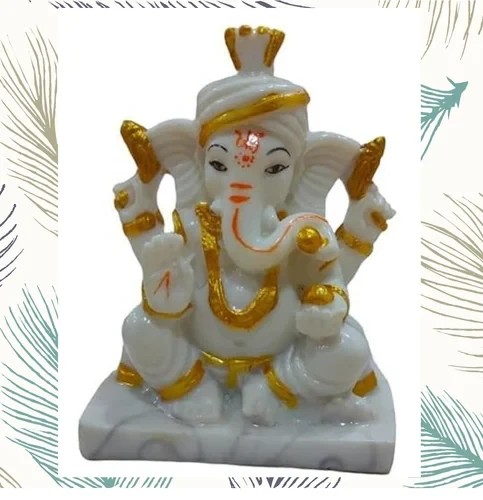 The Decorshed marble Ganesh ji for home decor , table decor