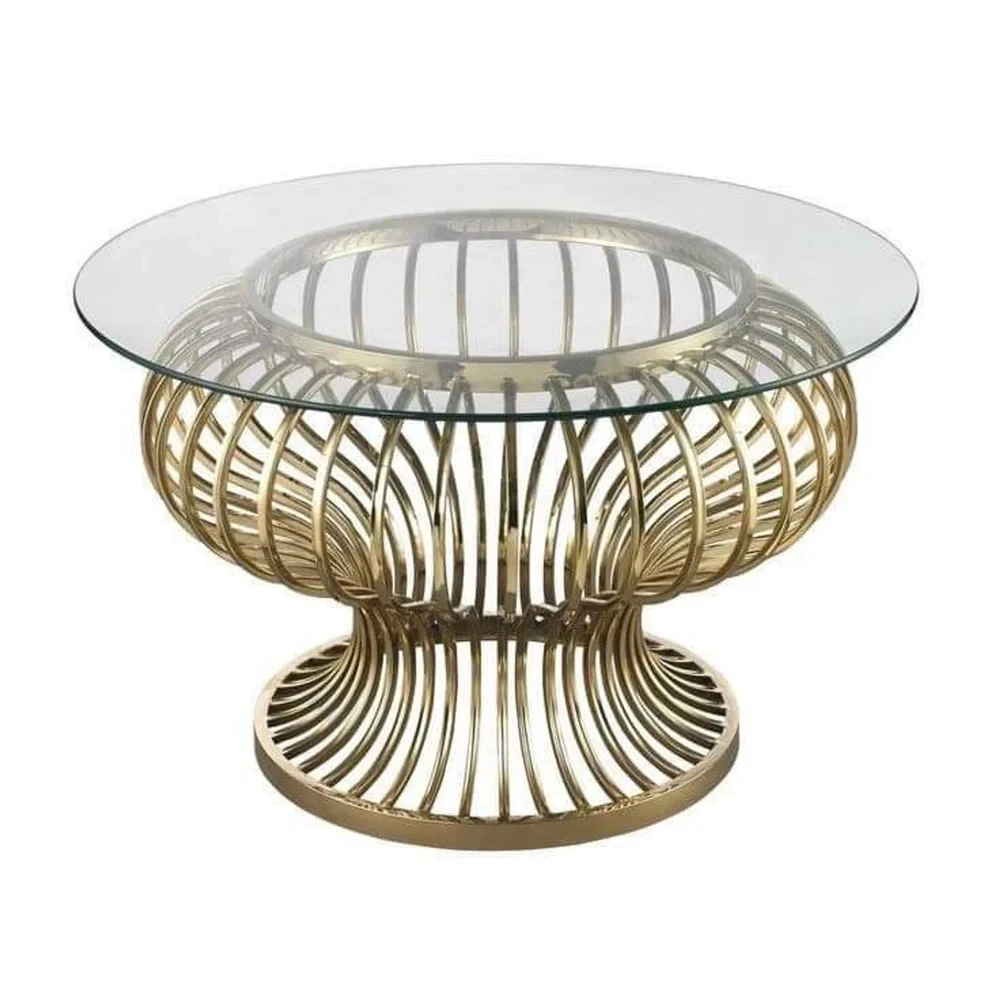 Undulating Gold Rod Coffee Table