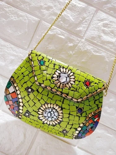 Mosaic Clutch Bag Green