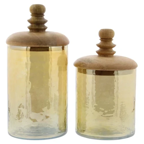 Jar with luster work WITH WOODEN LID