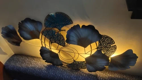 Light Leaf Metal Backlit Wall Art