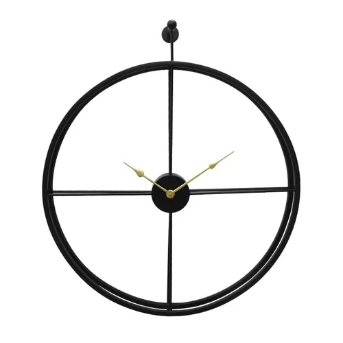 Vintage Black Round Metal Wall Clock