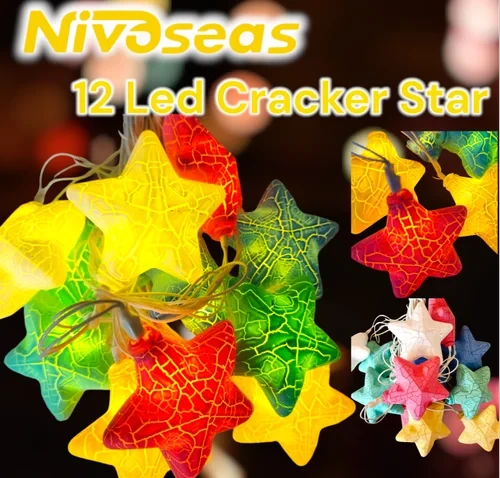 12 Cracker Star LED String Light